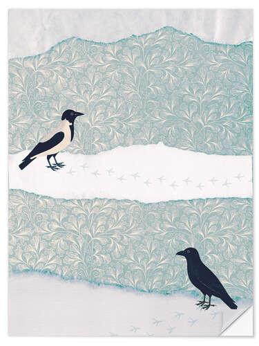 Wall sticker Magpie and Crow in the Snow