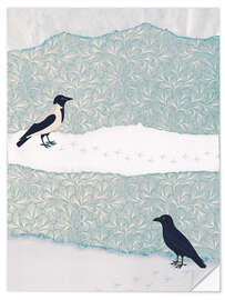 Wall sticker Magpie and Crow in the Snow