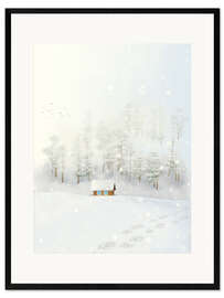 Plakat artystyczny premium w ramie Snowy Day