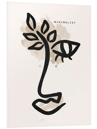 Print på skumplade Abstract one line floral portrait