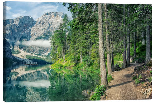 Tableau sur toile Morning in Braies