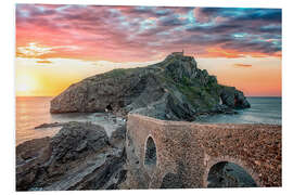 PVC-taulu Sunset in Gaztelugatxe