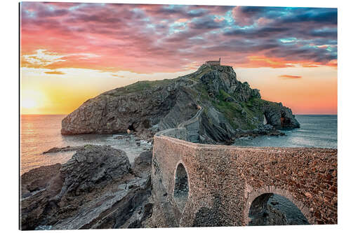 Cuadro de plexi-alu Sunset in Gaztelugatxe