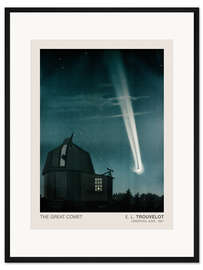 Gerahmter Kunstdruck Der große Komet von 1881, astronomische Zeichnung