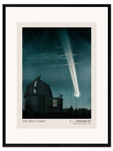 Ingelijste kunstdruk The Great Comet of 1881, Astronomical Drawing