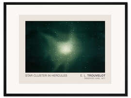 Gerahmter Kunstdruck Sternhaufen in Herkules, astronomische Zeichnung