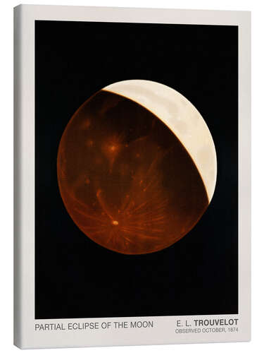 Canvas print Partial Eclipse of the Moon, Astronomical Drawing