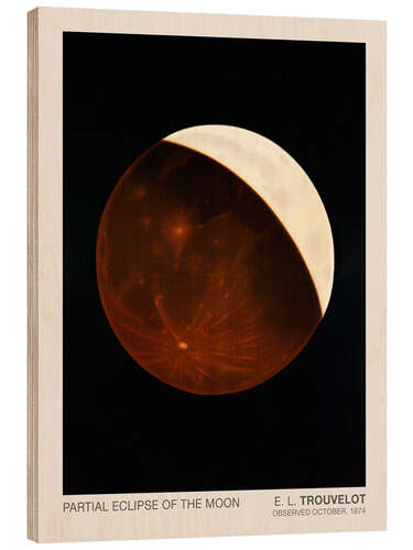 Wood print Partial Eclipse of the Moon, Astronomical Drawing
