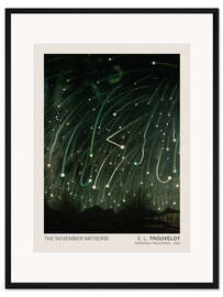 Gerahmter Kunstdruck Die Novembermeteore, astronomische Zeichnung
