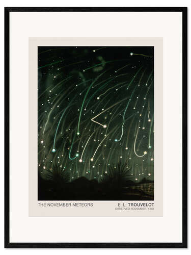 Plakat artystyczny premium w ramie The November Meteors, Astronomical Drawing