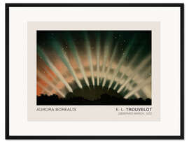 Gerahmter Kunstdruck Aurora Borealis, astronomische Zeichnung