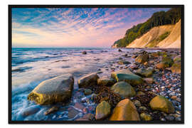 Gerahmter Kunstdruck Kreideküste auf Insel Rügen