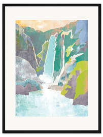 Gerahmter Kunstdruck Wasserfall