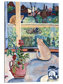 Gallery print Red Flowers and Cats