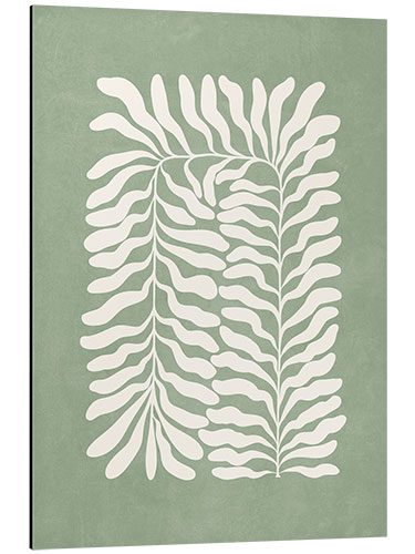 Aluminium print Sage green floral art