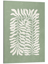 Tableau en aluminium Sage green floral art