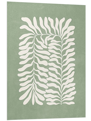 PVC print Sage green floral art