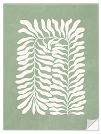 Wall sticker Sage green floral art