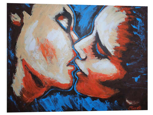 Foam board print Kiss in red and blue