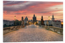 Acrylic print Charles Bridge Prague early morning