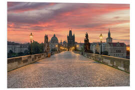 PVC-tavla Charles Bridge Prague early morning