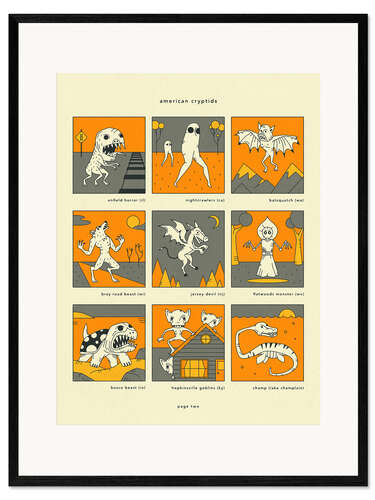 Impression artistique encadrée American Cryptids II