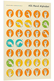 Print på skumplade Sign language hand alphabet