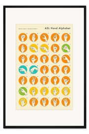 Gerahmter Kunstdruck Gebärdensprache Handalphabet
