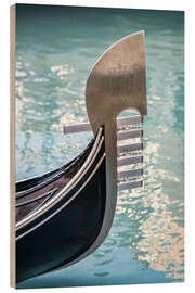 Wood print Bow fitting of a gondola in Venice