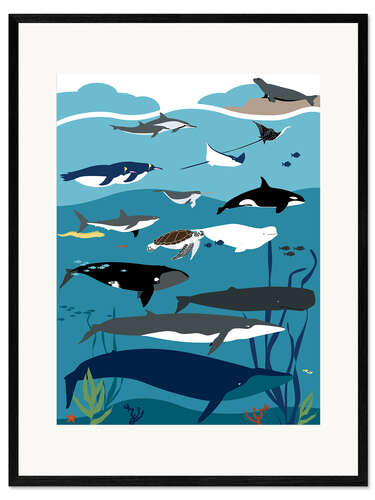 Impression artistique encadrée Mediterranean Sea Life