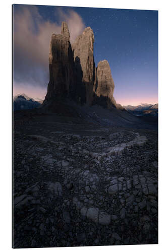 Galleritryck Tre Cime Di Lavaredo in the Dolomites in the moonlight