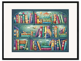 Plakat artystyczny premium w ramie Magic bookshelf