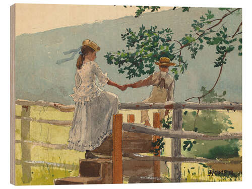 Tableau en bois “On the Stile”, 1878