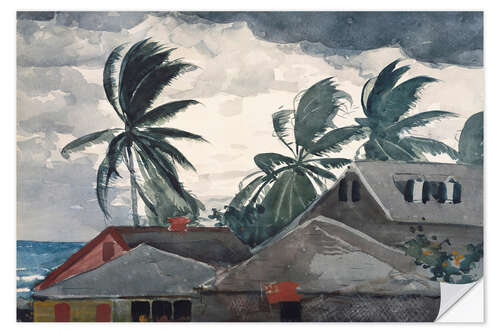 Selvklebende plakat Hurricane, Bahamas, 1898