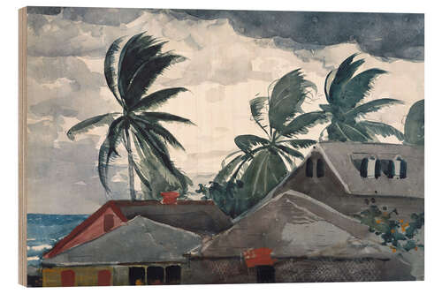 Wood print Hurricane, Bahamas, 1898