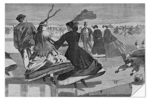 Naklejka na ścianę "Our National Winter Exercise – Skating", 1866