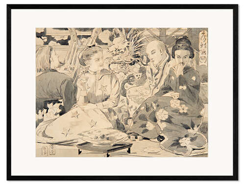 Impresión de arte enmarcada International Tea Party, ca. 1867