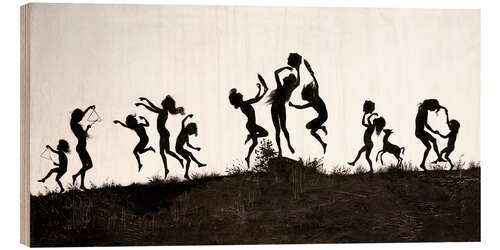 Wood print Happy children playing, “Per aspera ad astra”, Painting No. 21, 1888