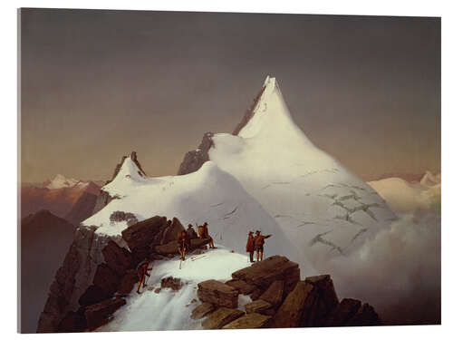 Stampa su vetro acrilico The Grossglockner in the snow, 1860