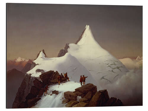 Stampa su alluminio The Grossglockner in the snow, 1860