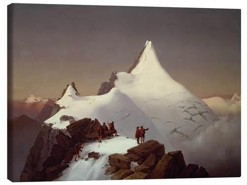 Quadro em tela The Grossglockner in the snow, 1860