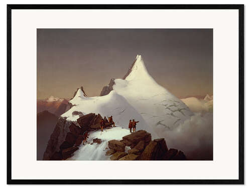 Innrammet kunsttrykk The Grossglockner in the snow, 1860