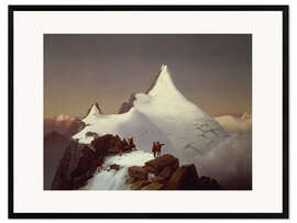 Innrammet kunsttrykk The Grossglockner in the snow, 1860