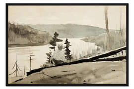 Gerahmter Kunstdruck Bergfluss oder See, 1897