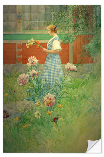 Sticker mural Lisbeth with Peonies, 1908