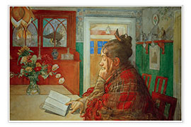 Wall print  Karin reads, 1904 - Carl Larsson