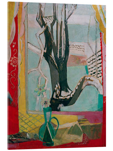 Acrylglasbild Blick durchs Fenster auf verschneiten Baum, 1935