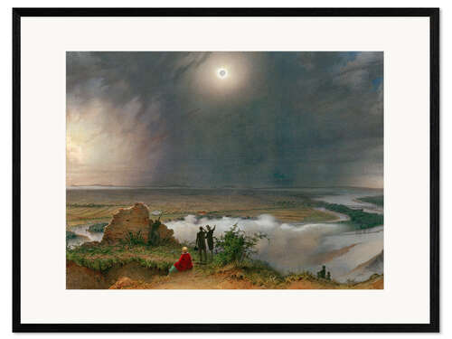 Gerahmter Kunstdruck Sonnenfinsternis am 8. Juli 1842