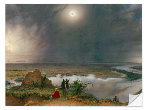 Sticker mural Solar eclipse on July 8, 1842