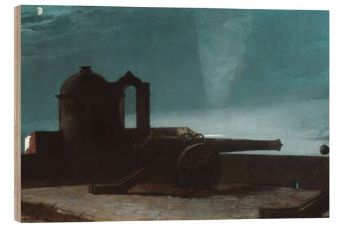 Holzbild Scheinwerfer am Hafeneingang, Santiago de Cuba, 1901